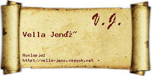 Vella Jenő névjegykártya
